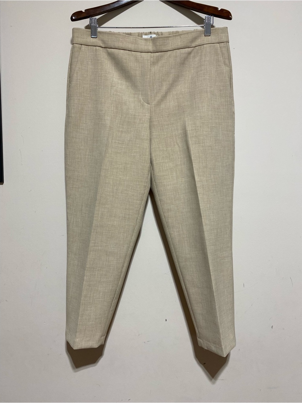 Aritzia Babaton Conan Cropped Pull On Pants Heather Honey Elastic Waist Size 12 - Picture 8 of 16